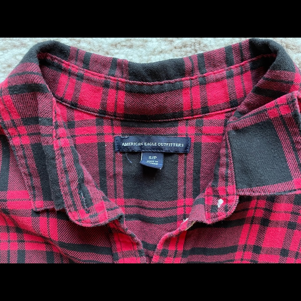 Red + Black American Eagle Button-Down - image 3